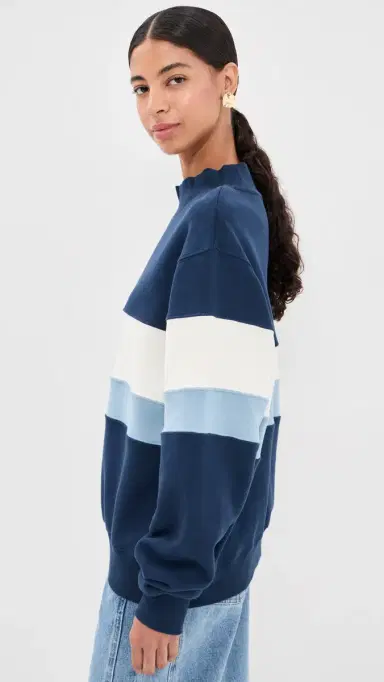 PARKE Vintage Stripe Sweatshirt Denim | Thumbnail 4 PARKE Vintage Stripe Sweatshirt Denim | Thumbnail 4
