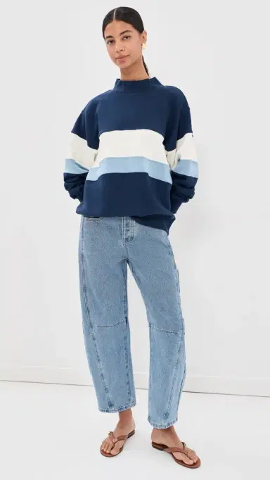 PARKE Vintage Stripe Sweatshirt Denim | Thumbnail 5 PARKE Vintage Stripe Sweatshirt Denim | Thumbnail 5