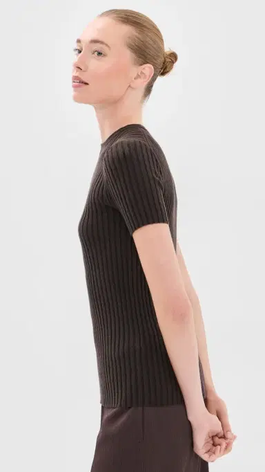 The Elder Statesman uperlight Cashmere Ellie Rib Knit Tee Espresso | Thumbnail 4 The Elder Statesman uperlight Cashmere Ellie Rib Knit Tee Espresso | Thumbnail 4