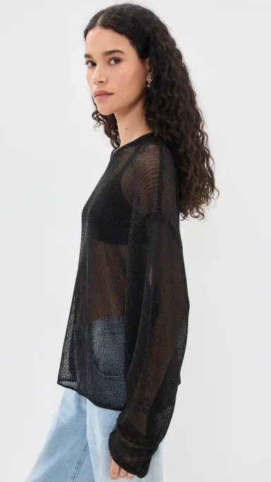 LIONESS Bloom Long Sleeve Sweater Noir | Thumbnail 4 LIONESS Bloom Long Sleeve Sweater Noir | Thumbnail 4
