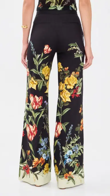 ALICE + OLIVIA Dylan Wide Leg Pants Desert Springs Black | Thumbnail 3 ALICE + OLIVIA Dylan Wide Leg Pants Desert Springs Black | Thumbnail 3