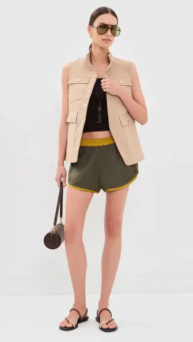 STAUD Aero Satin Shorts Pine Shadow | Thumbnail 5 STAUD Aero Satin Shorts Pine Shadow | Thumbnail 5
