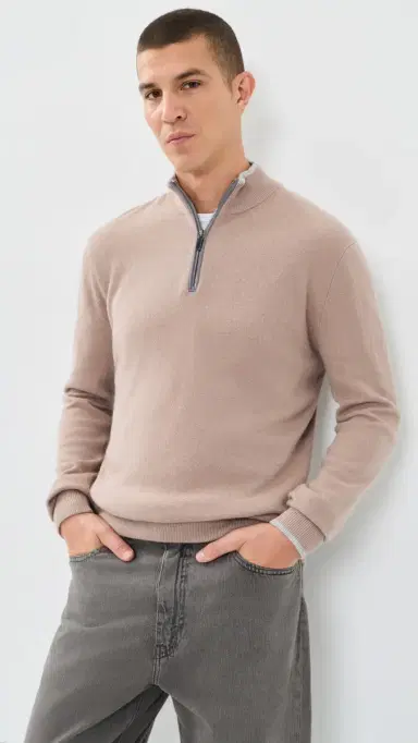 Greyson ebonack Quarter Zip weater Cobblestone | Thumbnail 2 Greyson ebonack Quarter Zip weater Cobblestone | Thumbnail 2