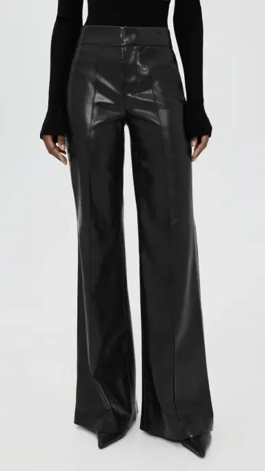 ALICE + OLIVIA Dylan Faux Leather High Waisted Wide Leg Pants Black | Thumbnail 2 ALICE + OLIVIA Dylan Faux Leather High Waisted Wide Leg Pants Black | Thumbnail 2