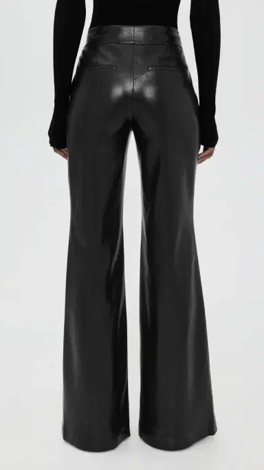 ALICE + OLIVIA Dylan Faux Leather High Waisted Wide Leg Pants Black | Thumbnail 3 ALICE + OLIVIA Dylan Faux Leather High Waisted Wide Leg Pants Black | Thumbnail 3