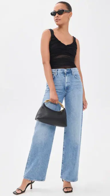 ALICE + OLIVIA Renee heer oft Ruched Tank Thong Bodysuit Black | Thumbnail 5 ALICE + OLIVIA Renee heer oft Ruched Tank Thong Bodysuit Black | Thumbnail 5