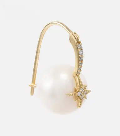 Sydney Evan Starburst 14kt gold earrings with diamonds and pearls | Thumbnail 4 Sydney Evan Starburst 14kt gold earrings with diamonds and pearls | Thumbnail 4