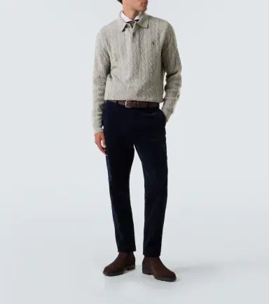 Polo Ralph Lauren Cable-knit wool and cashmere polo sweater | Thumbnail 3 Polo Ralph Lauren Cable-knit wool and cashmere polo sweater | Thumbnail 3