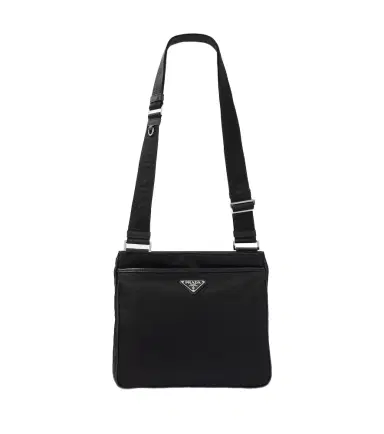Prada Re-Nylon leather-trimmed shoulder bag | Thumbnail 1 Prada Re-Nylon leather-trimmed shoulder bag | Thumbnail 1