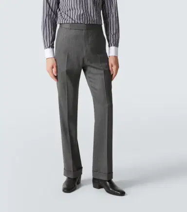 Tom Ford Mouliné wool twill straight pants | Thumbnail 6 Tom Ford Mouliné wool twill straight pants | Thumbnail 6
