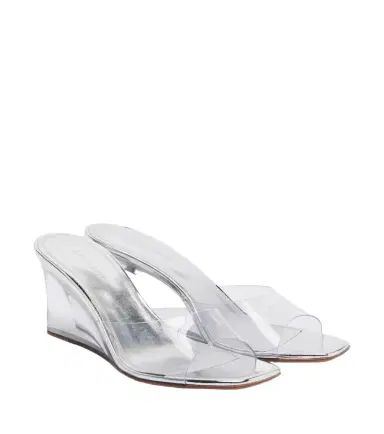 Amina Muaddi Lupita PVC wedge mules | Thumbnail 1 Amina Muaddi Lupita PVC wedge mules | Thumbnail 1