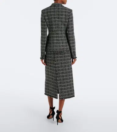 Erdem Checked cotton-blend tweed pencil skirt | Thumbnail 2 Erdem Checked cotton-blend tweed pencil skirt | Thumbnail 2