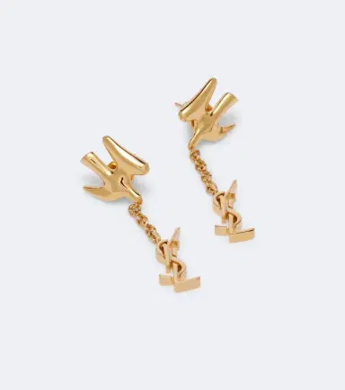 Saint Laurent Cassandre brass earrings | Thumbnail 2 Saint Laurent Cassandre brass earrings | Thumbnail 2