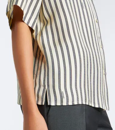 Versace Meandros striped silk twill shirt | Thumbnail 3 Versace Meandros striped silk twill shirt | Thumbnail 3