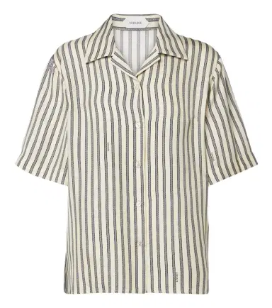 Versace Meandros striped silk twill shirt | Thumbnail 1 Versace Meandros striped silk twill shirt | Thumbnail 1