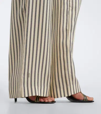 Versace Meandros silk twill wide-leg pants | Thumbnail 2 Versace Meandros silk twill wide-leg pants | Thumbnail 2