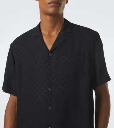 Gucci GG jacquard silk bowling shirt | Thumbnail 3 Gucci GG jacquard silk bowling shirt | Thumbnail 3