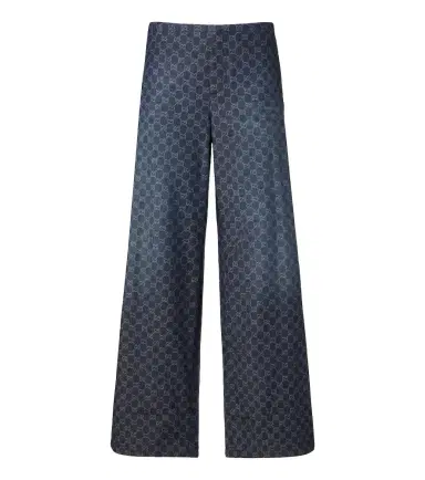 Gucci GG cotton chambray jacquard wide-leg pants | Thumbnail 1 Gucci GG cotton chambray jacquard wide-leg pants | Thumbnail 1