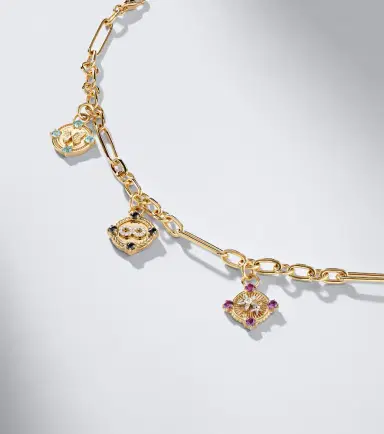 FoundRae Infinite Gratitude, Reverie, and Blossoms 18kt gold bracelet with gemstones | Thumbnail 3 FoundRae Infinite Gratitude, Reverie, and Blossoms 18kt gold bracelet with gemstones | Thumbnail 3