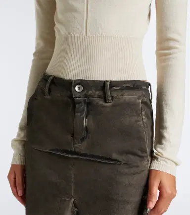 Rick Owens Slashed cut-out cropped virgin wool sweater | Thumbnail 3 Rick Owens Slashed cut-out cropped virgin wool sweater | Thumbnail 3