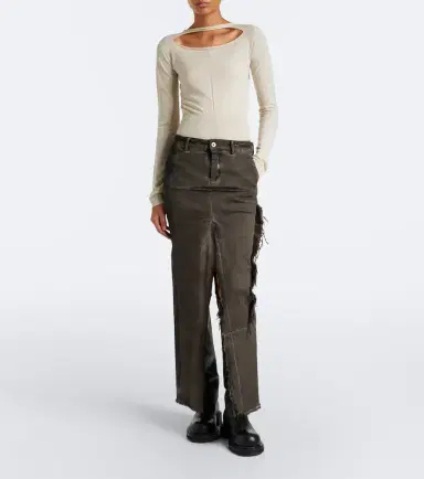 Rick Owens Slashed cut-out cropped virgin wool sweater | Thumbnail 5 Rick Owens Slashed cut-out cropped virgin wool sweater | Thumbnail 5