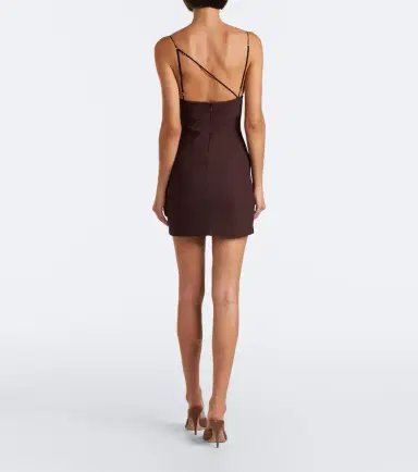 Nensi Dojaka Tulle-trimmed ruched jersey minidress | Thumbnail 4 Nensi Dojaka Tulle-trimmed ruched jersey minidress | Thumbnail 4