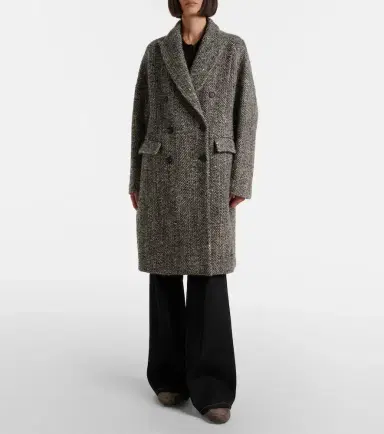 Brunello Cucinelli Herringbone wool-blend coat | Thumbnail 2 Brunello Cucinelli Herringbone wool-blend coat | Thumbnail 2