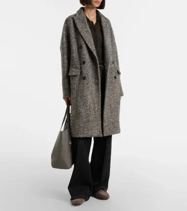 Brunello Cucinelli Herringbone wool-blend coat | Thumbnail 4 Brunello Cucinelli Herringbone wool-blend coat | Thumbnail 4