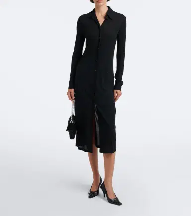 Gucci Semi-sheer crêpe jersey shirt dress | Thumbnail 3 Gucci Semi-sheer crêpe jersey shirt dress | Thumbnail 3