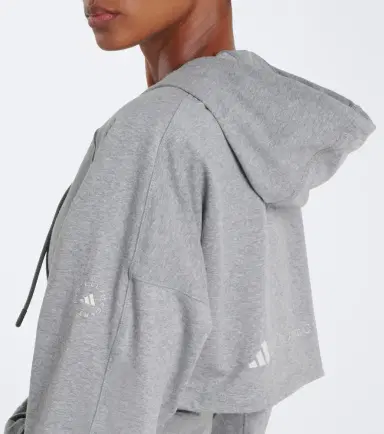adidas by Stella McCartney Cropped jersey hoodie | Thumbnail 2 adidas by Stella McCartney Cropped jersey hoodie | Thumbnail 2