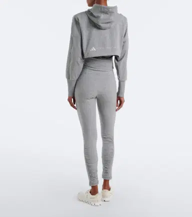 adidas by Stella McCartney Cropped jersey hoodie | Thumbnail 4 adidas by Stella McCartney Cropped jersey hoodie | Thumbnail 4
