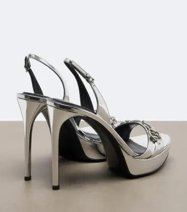Gucci Donna metallic leather platform sandals | Thumbnail 2 Gucci Donna metallic leather platform sandals | Thumbnail 2