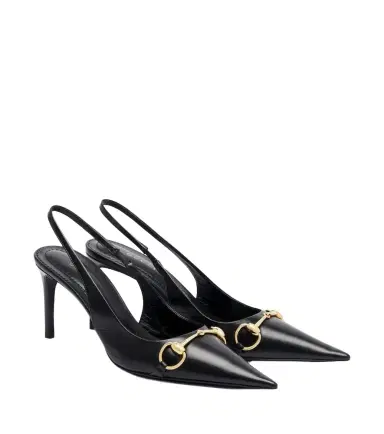 Gucci Donna Horsebit leather slingback pumps | Thumbnail 1 Gucci Donna Horsebit leather slingback pumps | Thumbnail 1