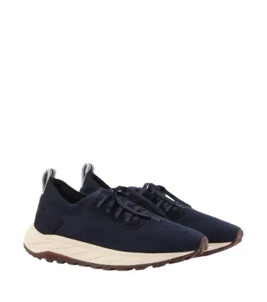 Fedeli Knitted suede-trimmed sneakers | Thumbnail 1 Fedeli Knitted suede-trimmed sneakers | Thumbnail 1