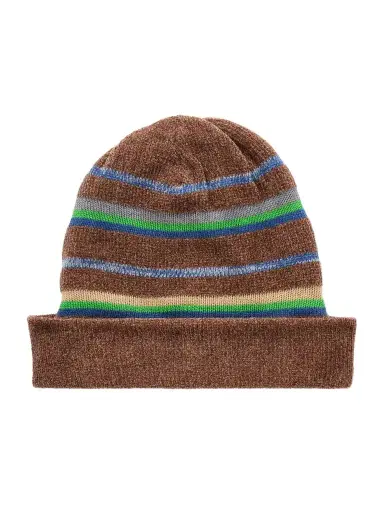 Maison Margiela Stripped Cotton And Wool-blend Beanie | Thumbnail 1 Maison Margiela Stripped Cotton And Wool-blend Beanie | Thumbnail 1