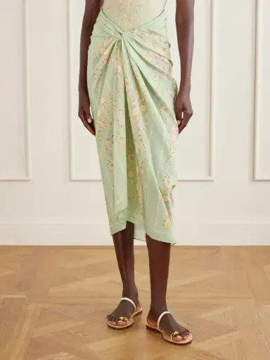 Agua by Agua Bendita Lavanda Playa Printed Cotton And Silk-blend Voile Coverup | Thumbnail 3 Agua by Agua Bendita Lavanda Playa Printed Cotton And Silk-blend Voile Coverup | Thumbnail 3