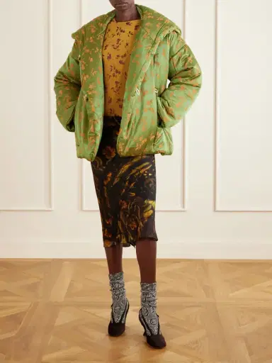 Dries Van Noten Hooded Padded Floral-jacquard Short Jacket | Thumbnail 2 Dries Van Noten Hooded Padded Floral-jacquard Short Jacket | Thumbnail 2