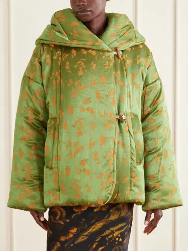 Dries Van Noten Hooded Padded Floral-jacquard Short Jacket | Thumbnail 3 Dries Van Noten Hooded Padded Floral-jacquard Short Jacket | Thumbnail 3