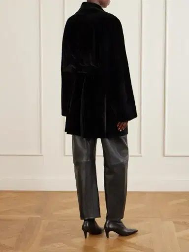 Nour Hammour Raquel Belted Paneled Shearling Coat | Thumbnail 3 Nour Hammour Raquel Belted Paneled Shearling Coat | Thumbnail 3