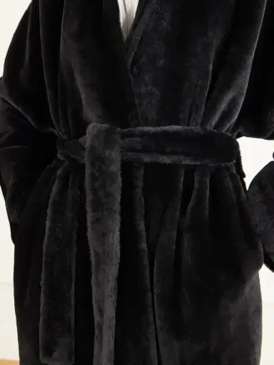 Nour Hammour Raquel Belted Paneled Shearling Coat | Thumbnail 4 Nour Hammour Raquel Belted Paneled Shearling Coat | Thumbnail 4