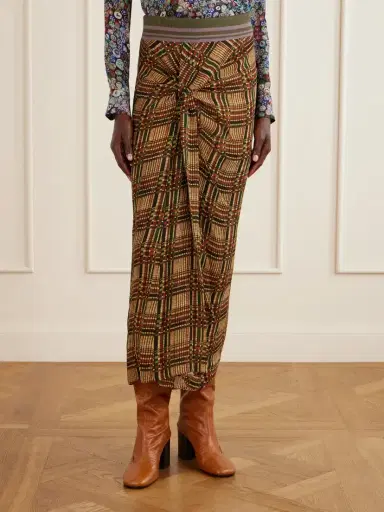 Dries Van Noten Suma Checked Georgette Midi Skirt | Thumbnail 3 Dries Van Noten Suma Checked Georgette Midi Skirt | Thumbnail 3