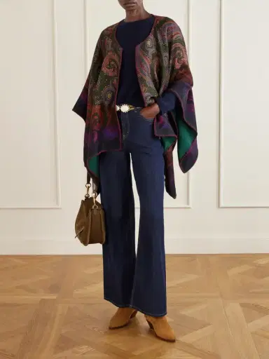 Etro Reversible Paisley-jacquard Wool-blend Cape | Thumbnail 2 Etro Reversible Paisley-jacquard Wool-blend Cape | Thumbnail 2