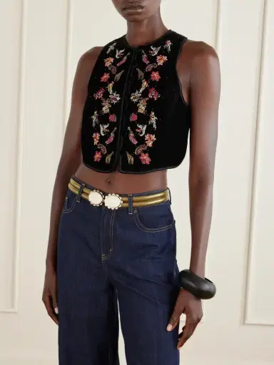 Etro Bead-embellished Cropped Velvet Vest | Thumbnail 3 Etro Bead-embellished Cropped Velvet Vest | Thumbnail 3