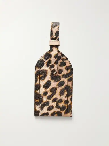 Smythson Panama Leopard-print Leather Luggage Tag | Thumbnail 2 Smythson Panama Leopard-print Leather Luggage Tag | Thumbnail 2