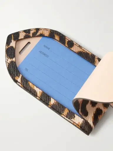 Smythson Panama Leopard-print Leather Luggage Tag | Thumbnail 3 Smythson Panama Leopard-print Leather Luggage Tag | Thumbnail 3