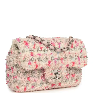 Chanel Chanel Mini Rectangular Flap Bag Pink, Multicolored Tweed Bouclé Silver Hardware | Thumbnail 2 Chanel Chanel Mini Rectangular Flap Bag Pink, Multicolored Tweed Bouclé Silver Hardware | Thumbnail 2