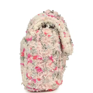 Chanel Chanel Mini Rectangular Flap Bag Pink, Multicolored Tweed Bouclé Silver Hardware | Thumbnail 3 Chanel Chanel Mini Rectangular Flap Bag Pink, Multicolored Tweed Bouclé Silver Hardware | Thumbnail 3