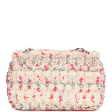 Chanel Chanel Mini Rectangular Flap Bag Pink, Multicolored Tweed Bouclé Silver Hardware | Thumbnail 4 Chanel Chanel Mini Rectangular Flap Bag Pink, Multicolored Tweed Bouclé Silver Hardware | Thumbnail 4