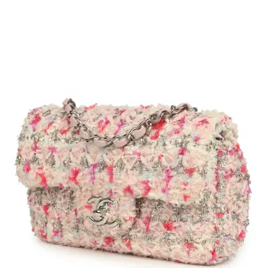 Chanel Chanel Mini Rectangular Flap Bag Pink, Multicolored Tweed Bouclé Silver Hardware | Thumbnail 5 Chanel Chanel Mini Rectangular Flap Bag Pink, Multicolored Tweed Bouclé Silver Hardware | Thumbnail 5