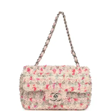 Chanel Chanel Mini Rectangular Flap Bag Pink, Multicolored Tweed Bouclé Silver Hardware | Thumbnail 7 Chanel Chanel Mini Rectangular Flap Bag Pink, Multicolored Tweed Bouclé Silver Hardware | Thumbnail 7